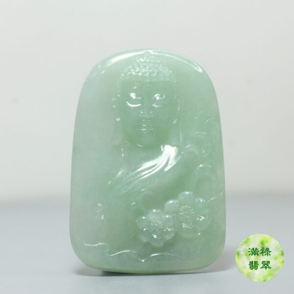 天然翡翠A貨玉器佛祖釋迦牟尼玉吊墜