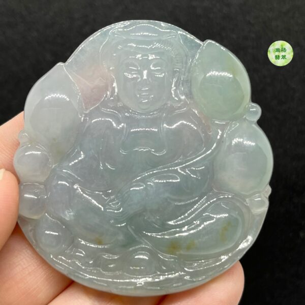 翡翠A貨玉器玉觀音菩薩翡翠吊墜 糯冰種起膠 性價比超值的一件