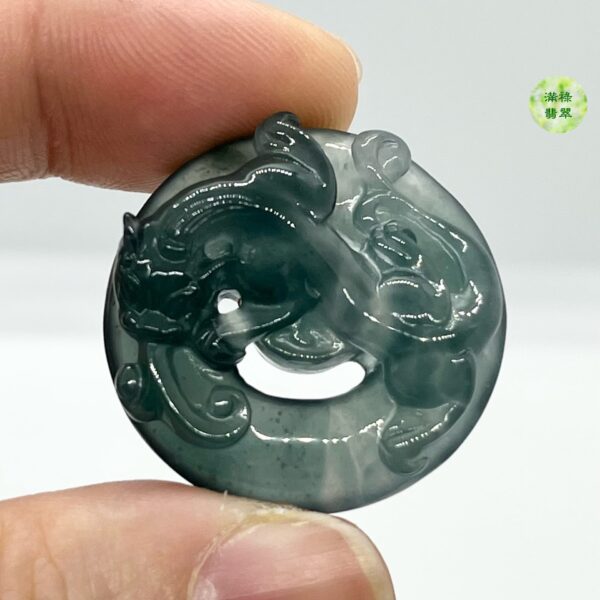 翡翠A貨玉器玉藍水貔貅翡翠吊墜 來自天界的靈獸 擁有強大的招財力量