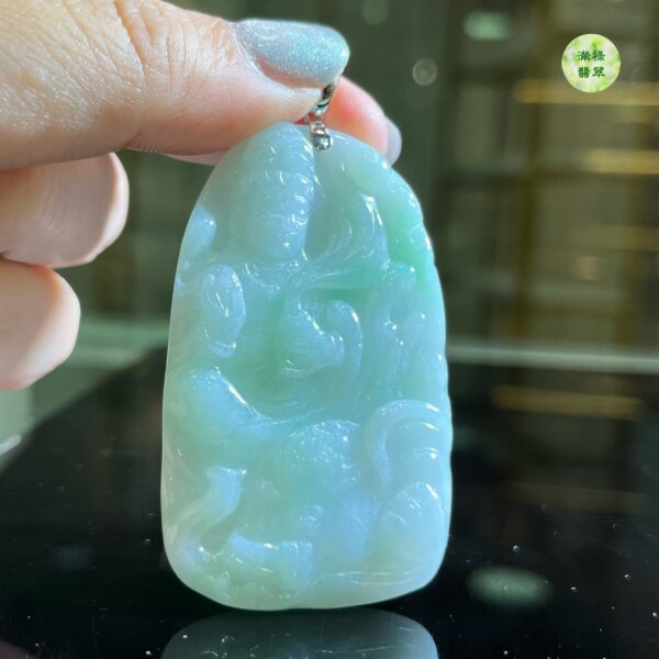 18K金扣翡翠A貨玉器普賢菩薩翡翠吊墜 有行無願 其行必孤 有願無行 其願必虛 唯有行願相從 方能自他兼利