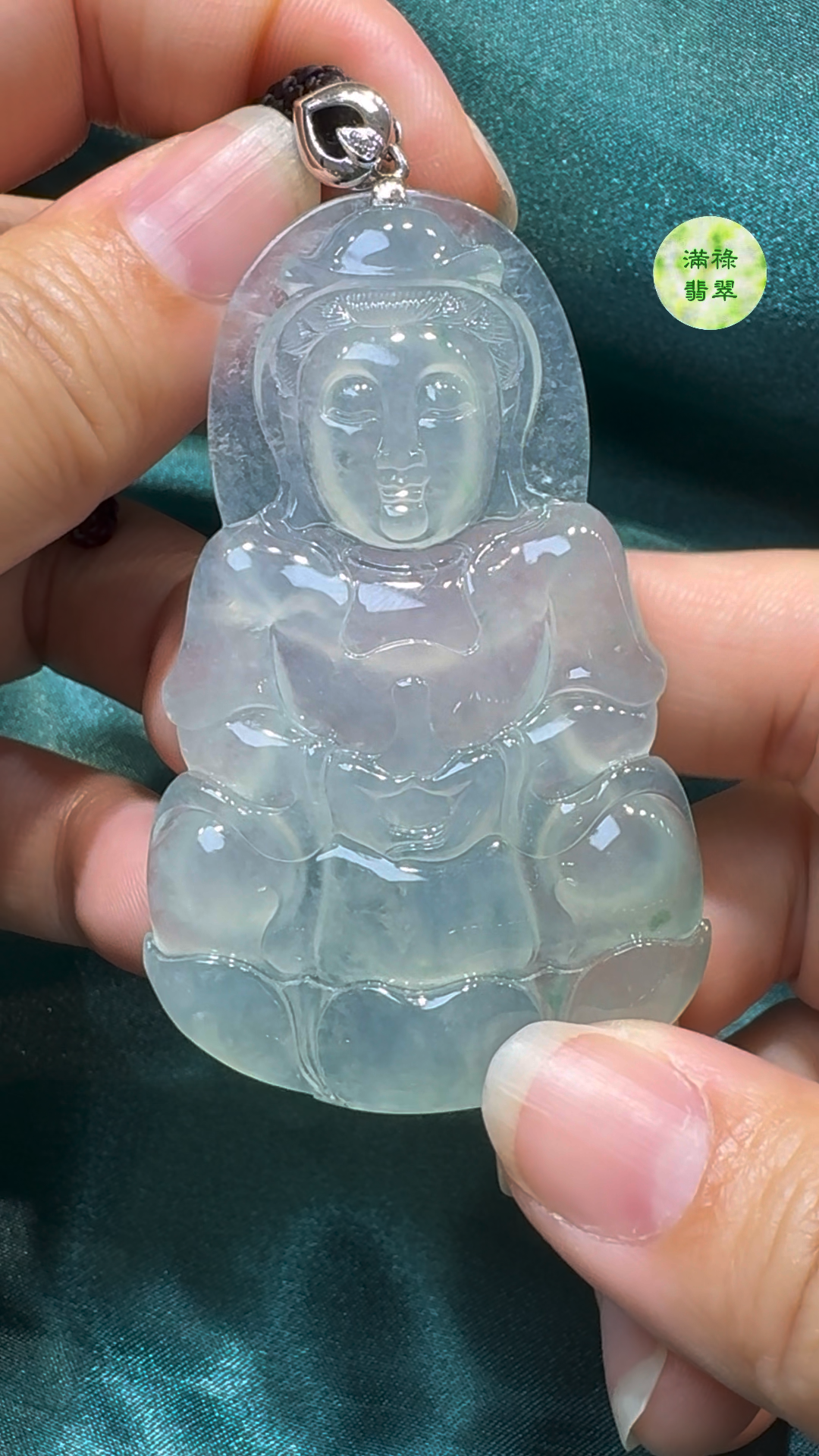 翡翠A貨玉器觀音菩薩翡翠吊墜 66 x 41 x 6.4mm 3 翡翠A貨玉器觀音菩薩翡翠吊墜 66 x 41 x 6.4mm - Image 3