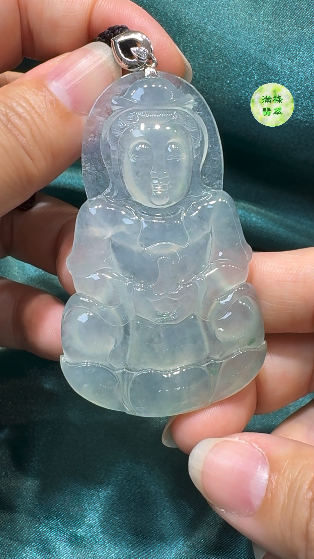 翡翠A貨玉器觀音菩薩翡翠吊墜 66 x 41 x 6.4mm 6 翡翠A貨玉器觀音菩薩翡翠吊墜 66 x 41 x 6.4mm - Image 6