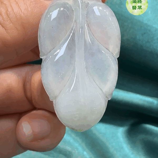 翡翠A貨玉器樹葉翡翠吊墜 37-22-5.1mm