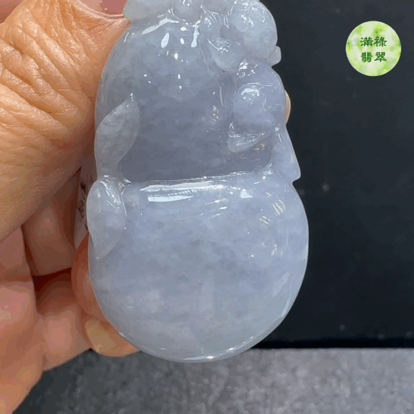 翡翠A貨玉器紫羅蘭葫蘆翡翠吊墜 46 x 26 x 10mm