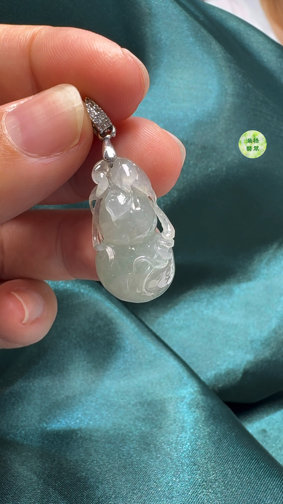 翡翠A貨玉器葫蘆吊墜 25-15-9.4mm 8 翡翠A貨玉器葫蘆吊墜 25-15-9.4mm - Image 8