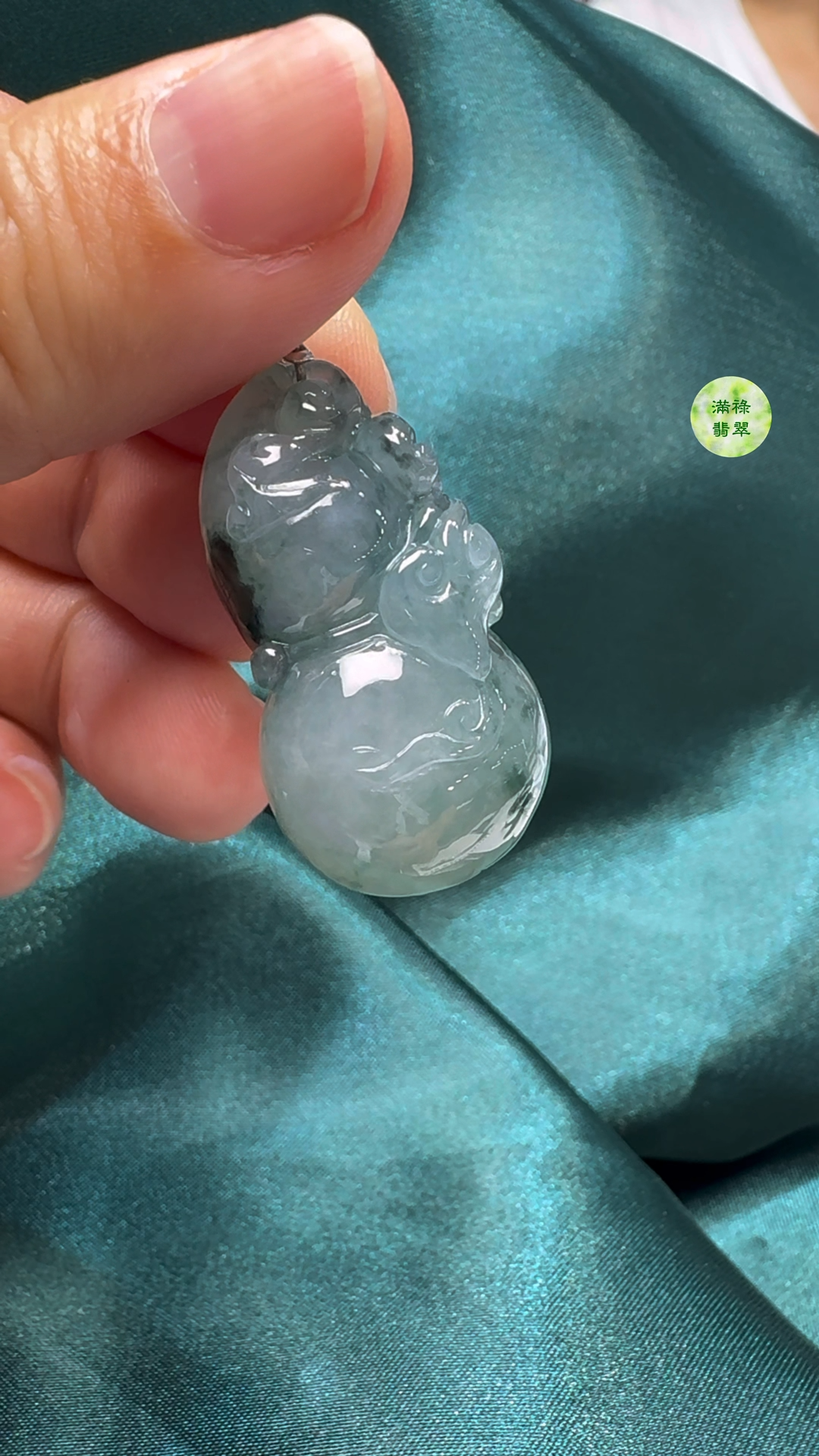 翡翠A貨玉器葫蘆吊墜 34-18-14mm 7 翡翠A貨玉器葫蘆吊墜 34-18-14mm - Image 7