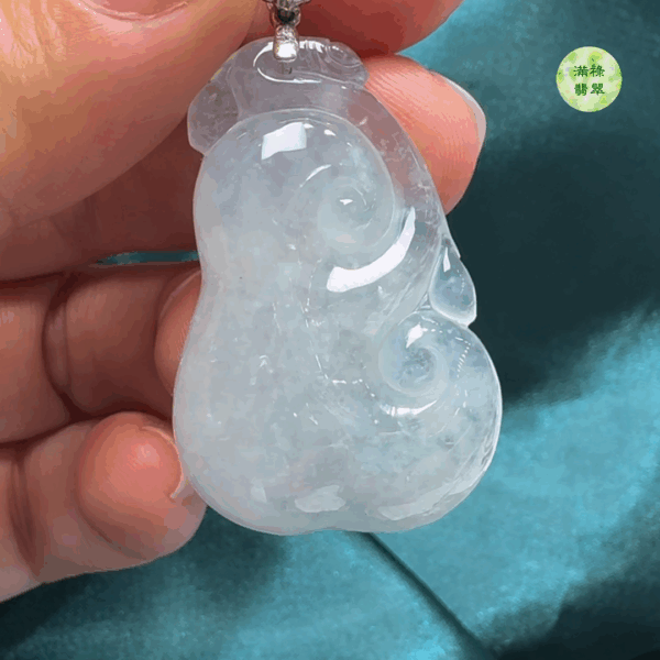 翡翠A貨玉器如意吊墜 37-25-8.3mm