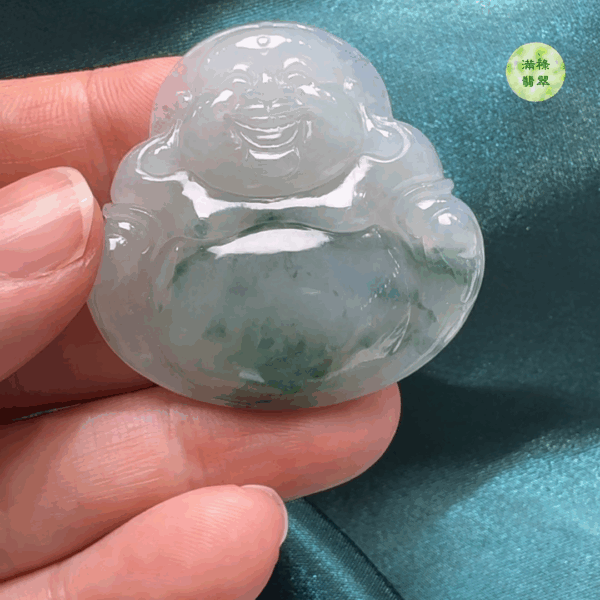 翡翠A貨玉器佛公吊墜 37-38-6mm