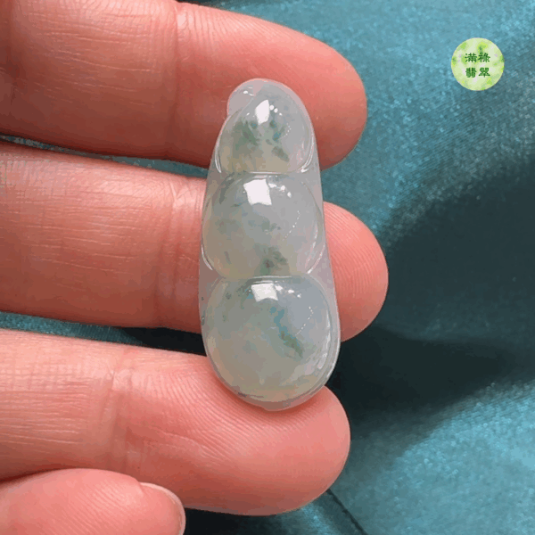 翡翠A貨玉器福豆吊墜 32-13-6mm