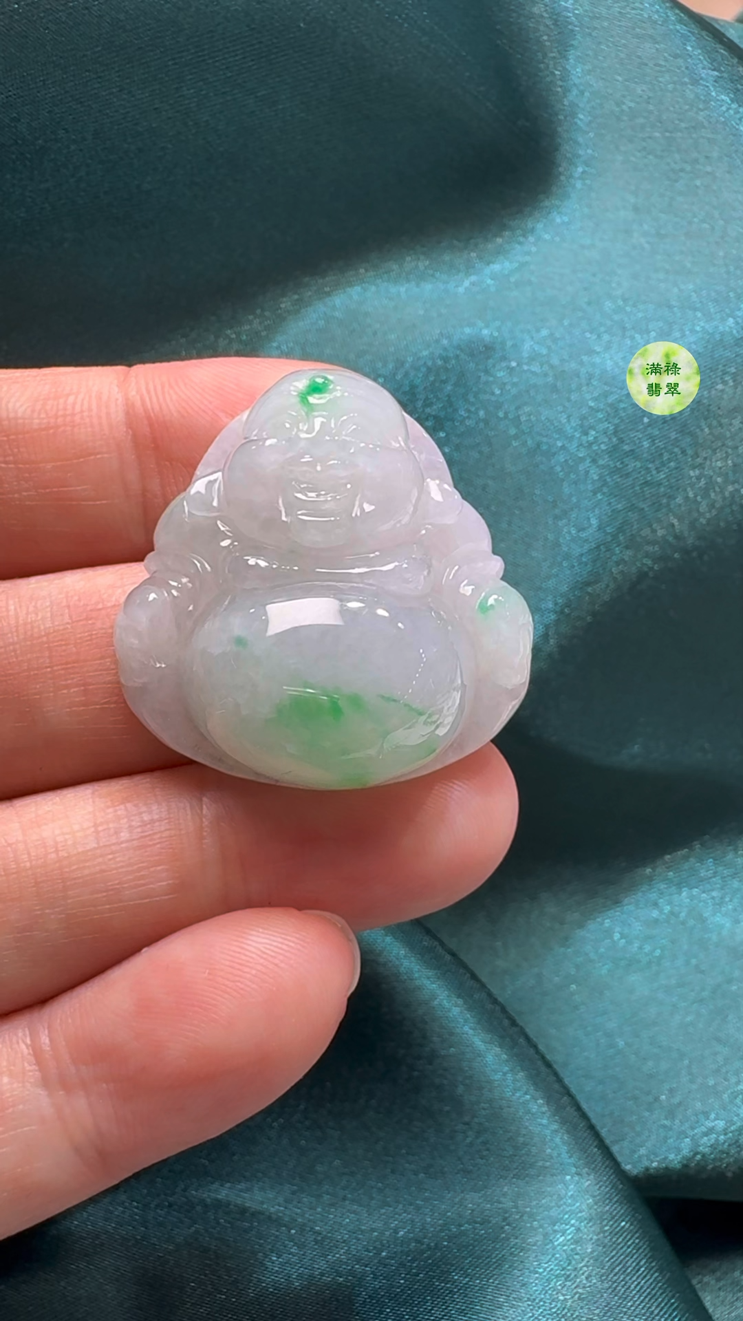 翡翠A貨玉器彌勒佛公吊墜29-29-11mm 1 18K翡翠A貨玉器彌勒佛公吊墜29-29-11mm