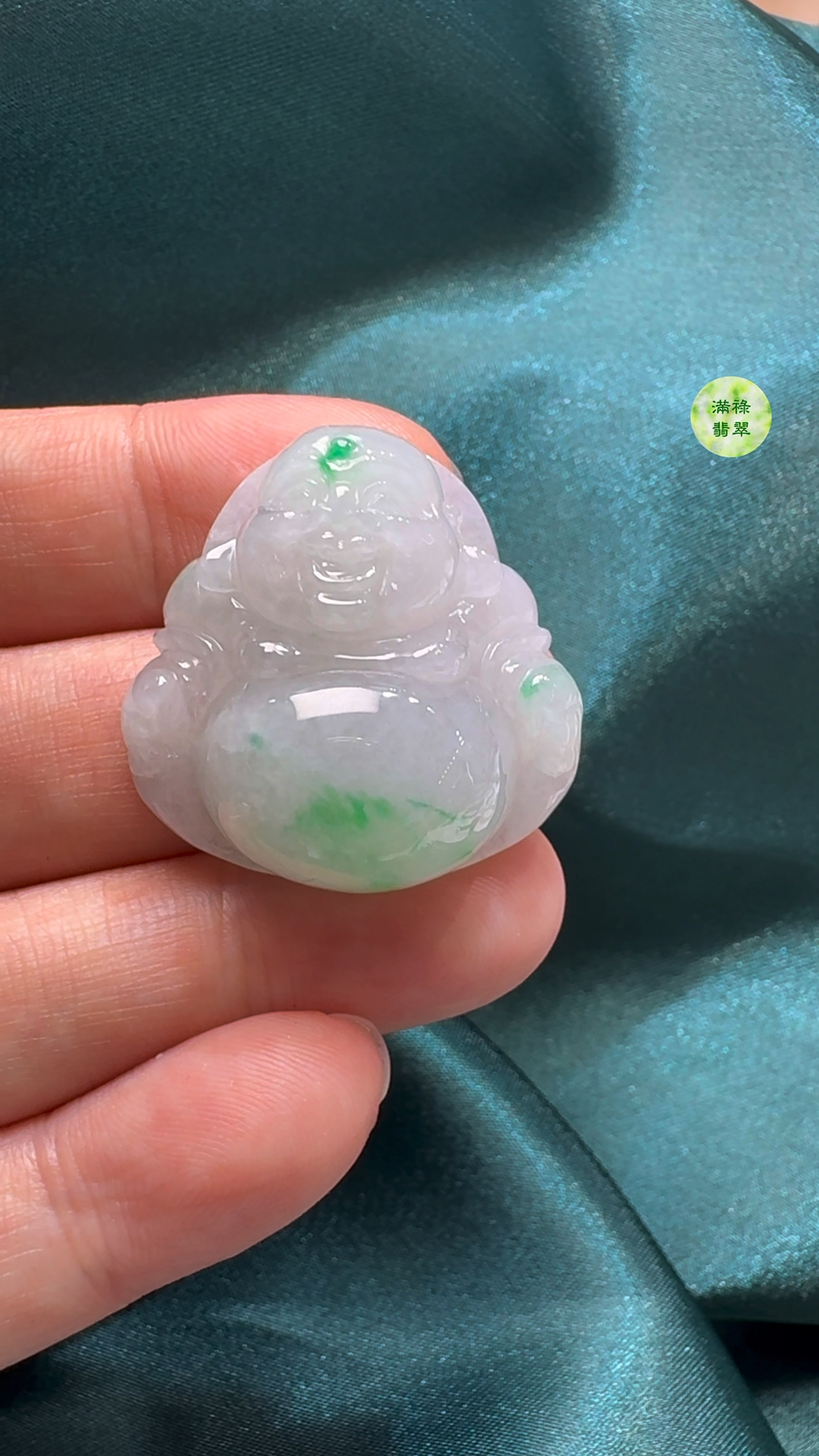 翡翠A貨玉器彌勒佛公吊墜29-29-11mm 2 翡翠A貨玉器彌勒佛公吊墜29-29-11mm - Image 2