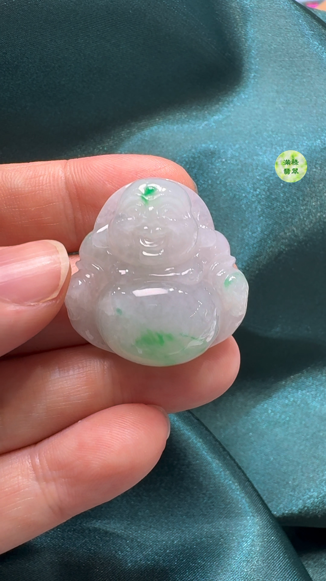 翡翠A貨玉器彌勒佛公吊墜29-29-11mm 4 翡翠A貨玉器彌勒佛公吊墜29-29-11mm - Image 4