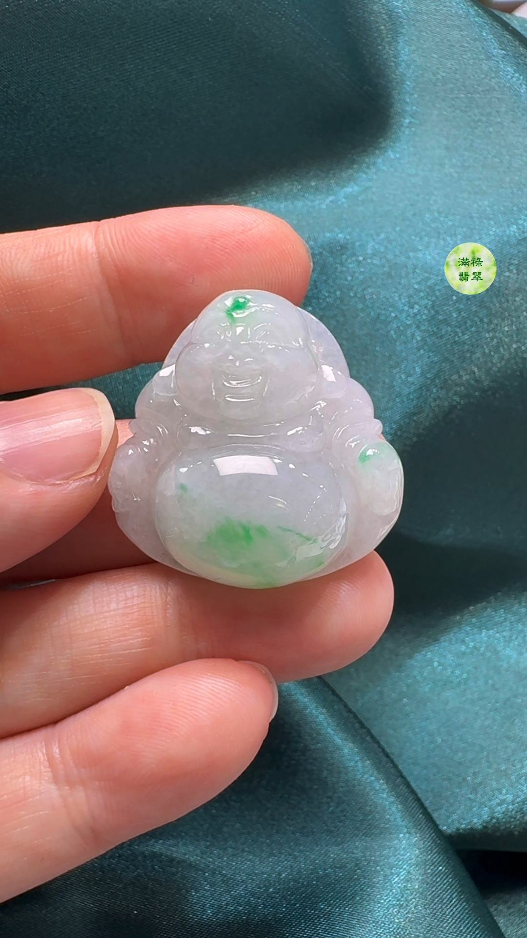 翡翠A貨玉器彌勒佛公吊墜29-29-11mm 5 翡翠A貨玉器彌勒佛公吊墜29-29-11mm - Image 5