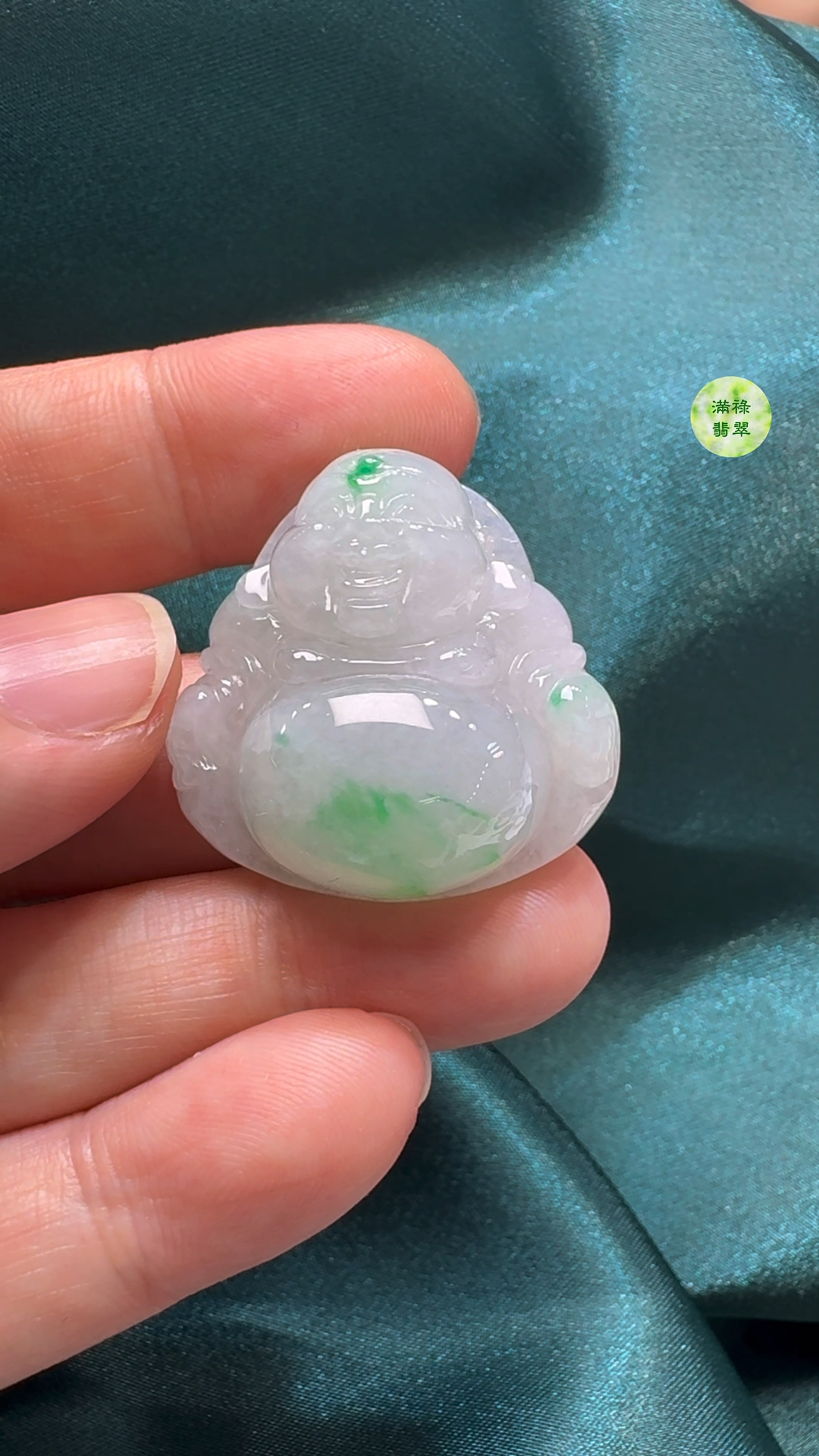 翡翠A貨玉器彌勒佛公吊墜29-29-11mm 6 翡翠A貨玉器彌勒佛公吊墜29-29-11mm - Image 6