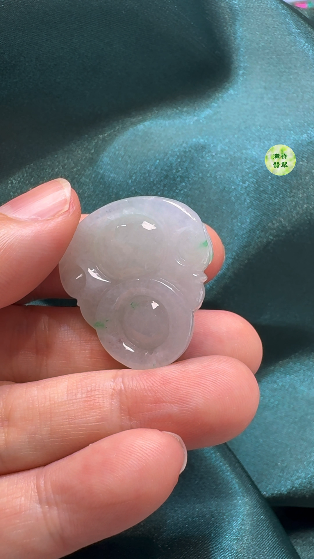 翡翠A貨玉器彌勒佛公吊墜29-29-11mm 8 翡翠A貨玉器彌勒佛公吊墜29-29-11mm - Image 8