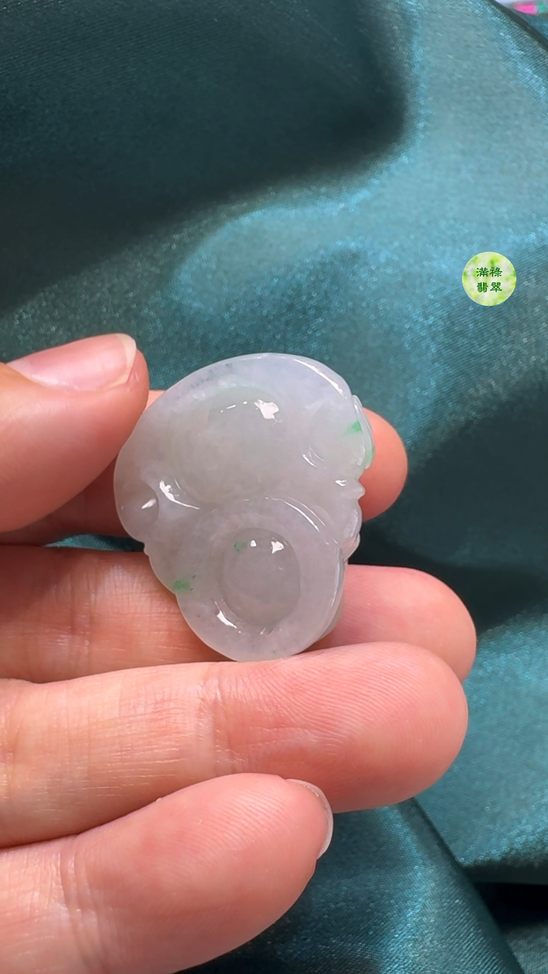 翡翠A貨玉器彌勒佛公吊墜29-29-11mm 9 翡翠A貨玉器彌勒佛公吊墜29-29-11mm - Image 9