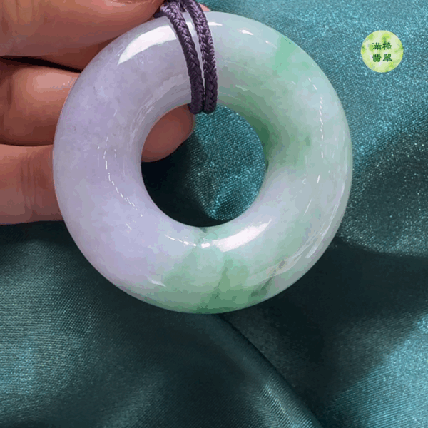 翡翠A貨玉器平安環 49-14mm 配珠18-13mm