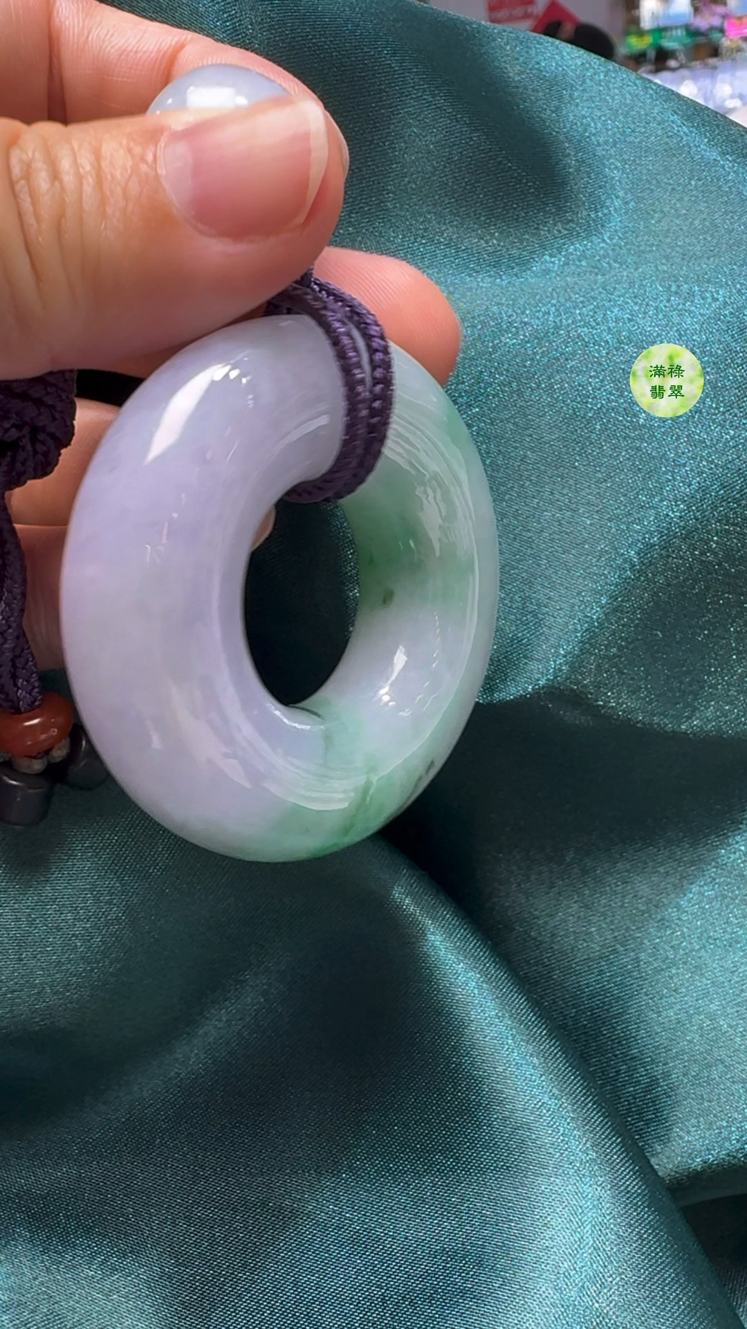 翡翠A貨玉器平安環 49-14mm 配珠18-13mm 5 翡翠A貨玉器平安環 49-14mm 配珠18-13mm - Image 5