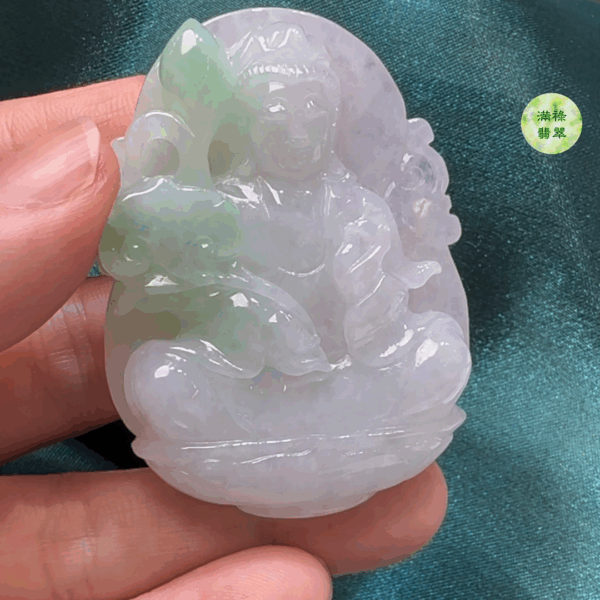 翡翠A貨玉器觀音吊墜 53-41-10mm