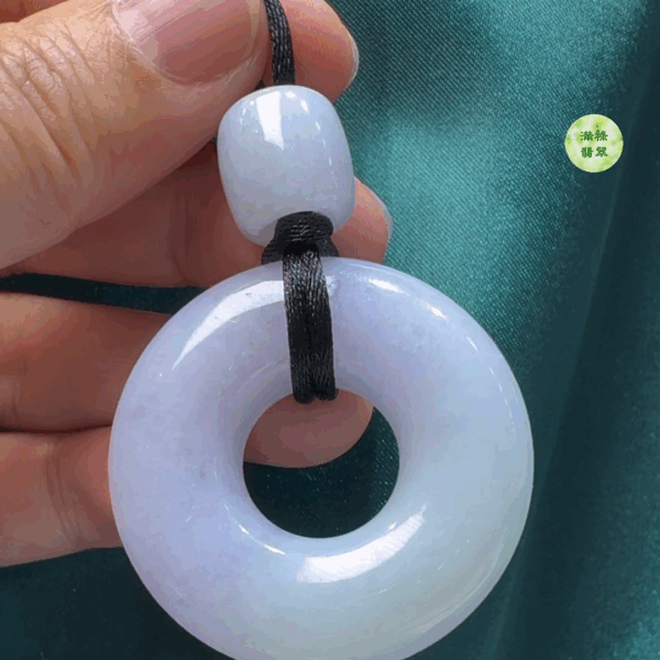 翡翠A貨玉器春彩平安環 直徑42mm厚度13mm