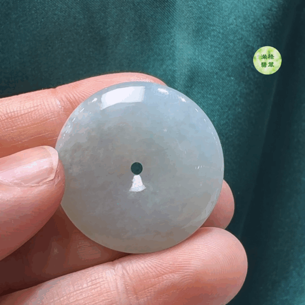 翡翠A貨玉器平安扣直徑29.5mm厚度6.5mm