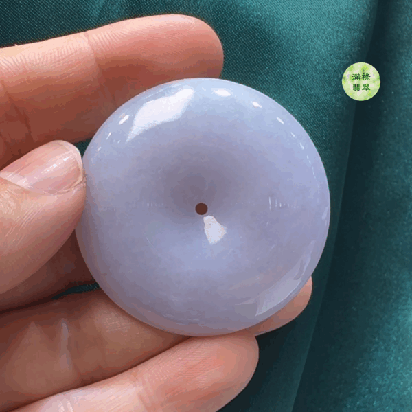 翡翠A貨玉器紫羅蘭平安扣直徑41mm厚度11mm標準圓形 厚實飽滿