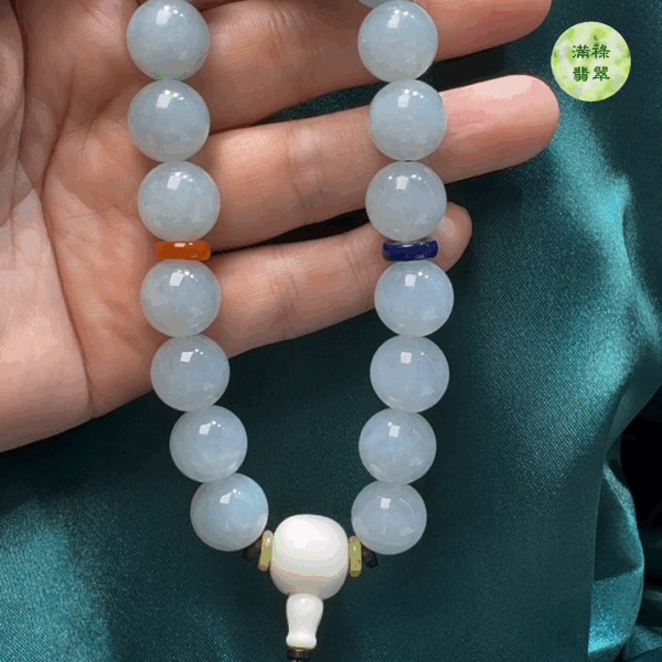 翡翠A貨玉器圓珠手佛珠手持12mm
