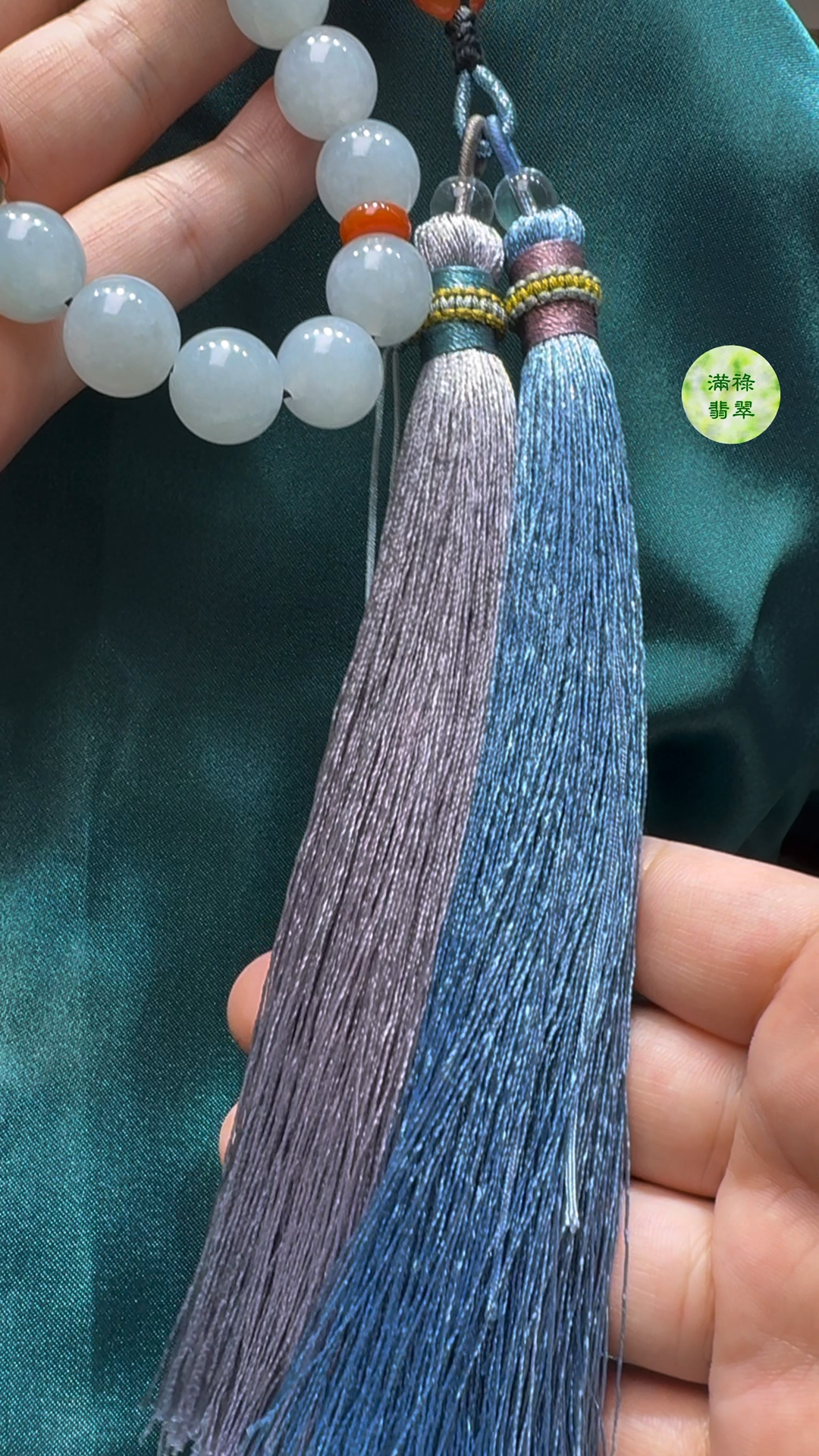 翡翠A貨玉器圓珠手佛珠手持12mm 8 翡翠A貨玉器圓珠手佛珠手持12mm - Image 8