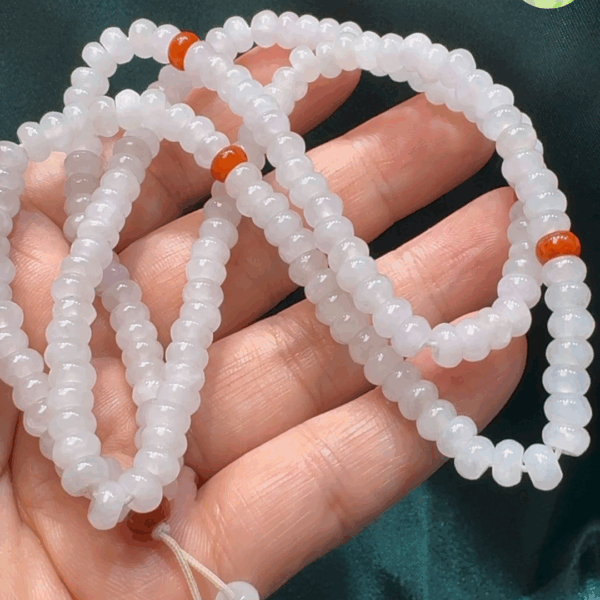 翡翠A貨玉器算盤珠 直徑5.2 mm寬3 mm