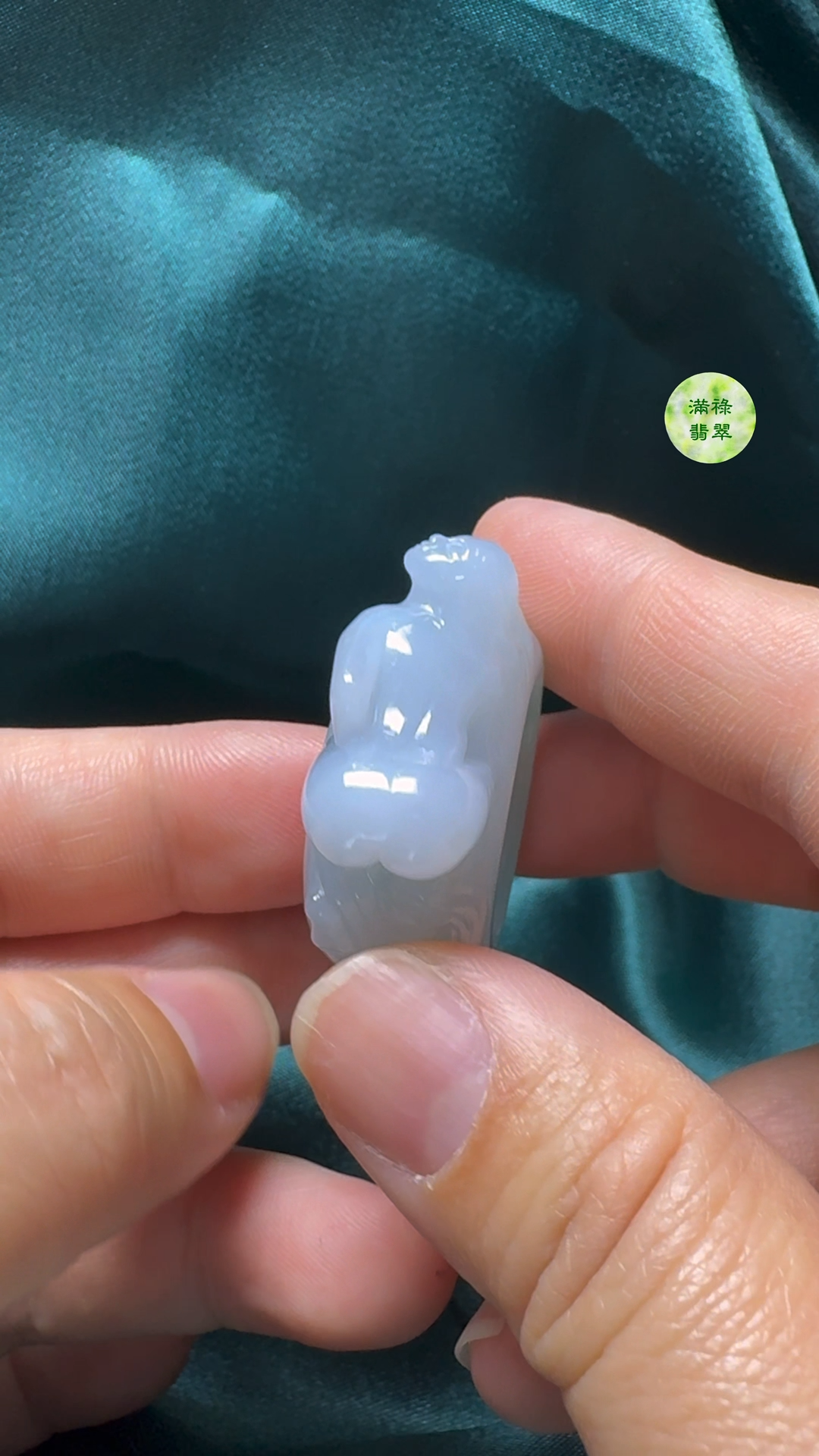 翡翠A貨玉器女姿態玉扳指翡翠戒指外徑38内徑20.6寬14.5mm 6 翡翠A貨玉器女姿態玉扳指翡翠戒指外徑38内徑20.6寬14.5mm - Image 6