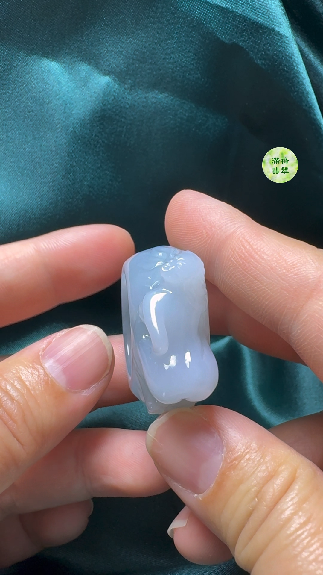 翡翠A貨玉器女姿態玉扳指翡翠戒指外徑38内徑20.6寬14.5mm 7 翡翠A貨玉器女姿態玉扳指翡翠戒指外徑38内徑20.6寬14.5mm - Image 7