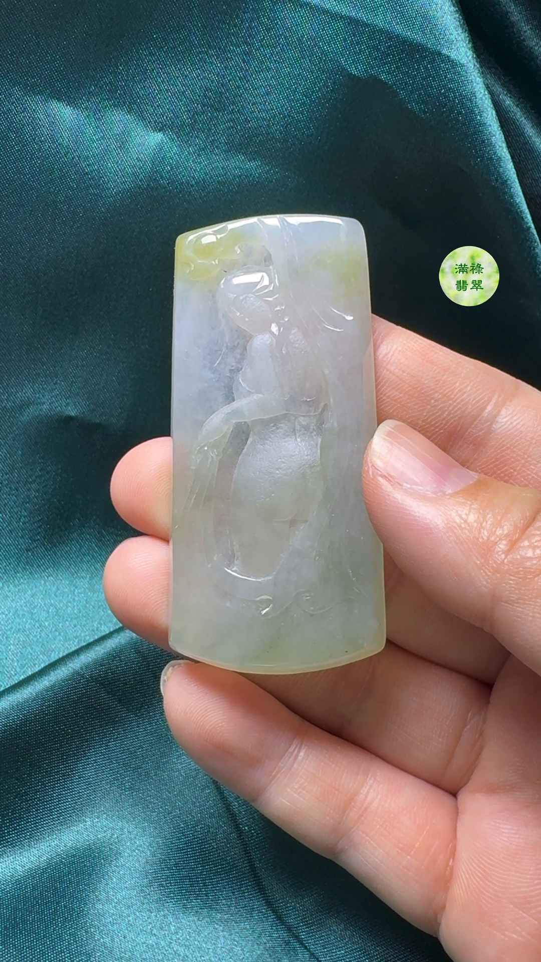 翡翠A貨玉器優雅女翡翠吊墜 尺寸64-30-5mm 2 翡翠A貨玉器優雅女翡翠吊墜 尺寸64-30-5mm - Image 2