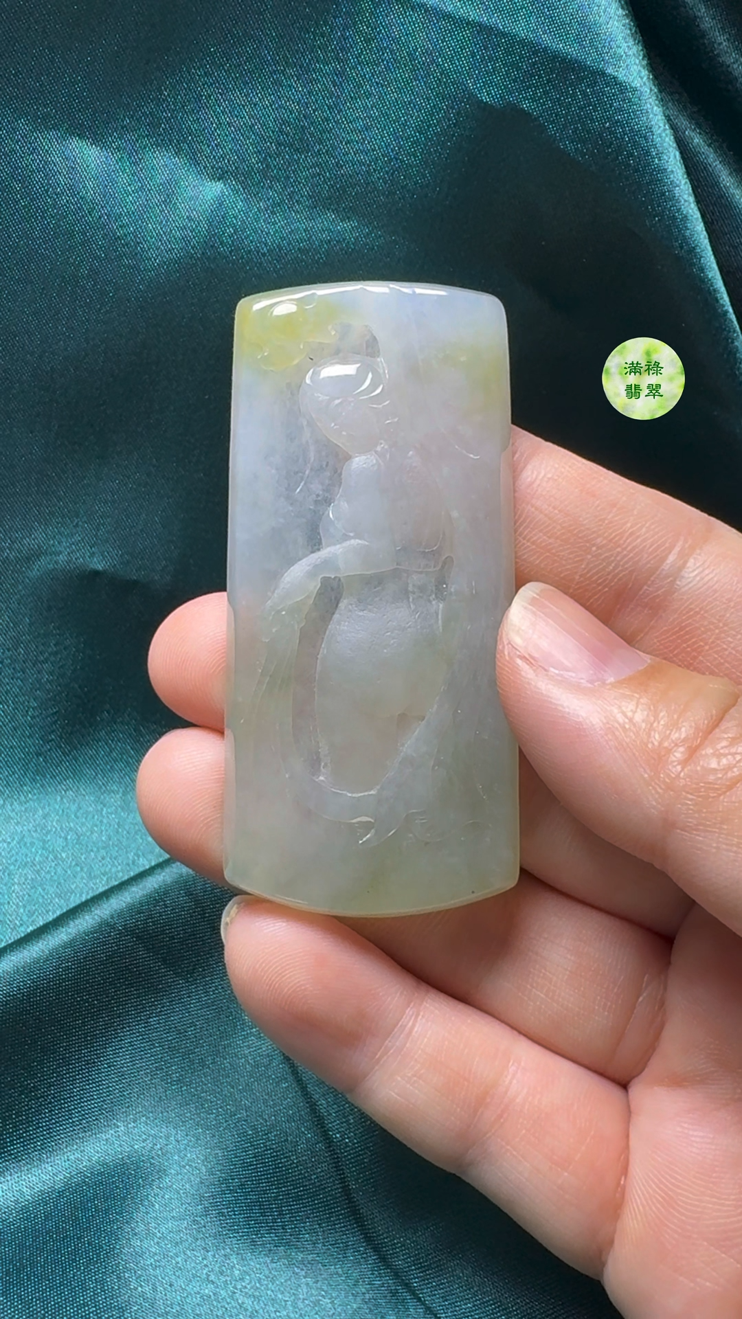 翡翠A貨玉器優雅女翡翠吊墜 尺寸64-30-5mm 1 翡翠A貨玉器優雅女翡翠吊墜 尺寸64-30-5mm