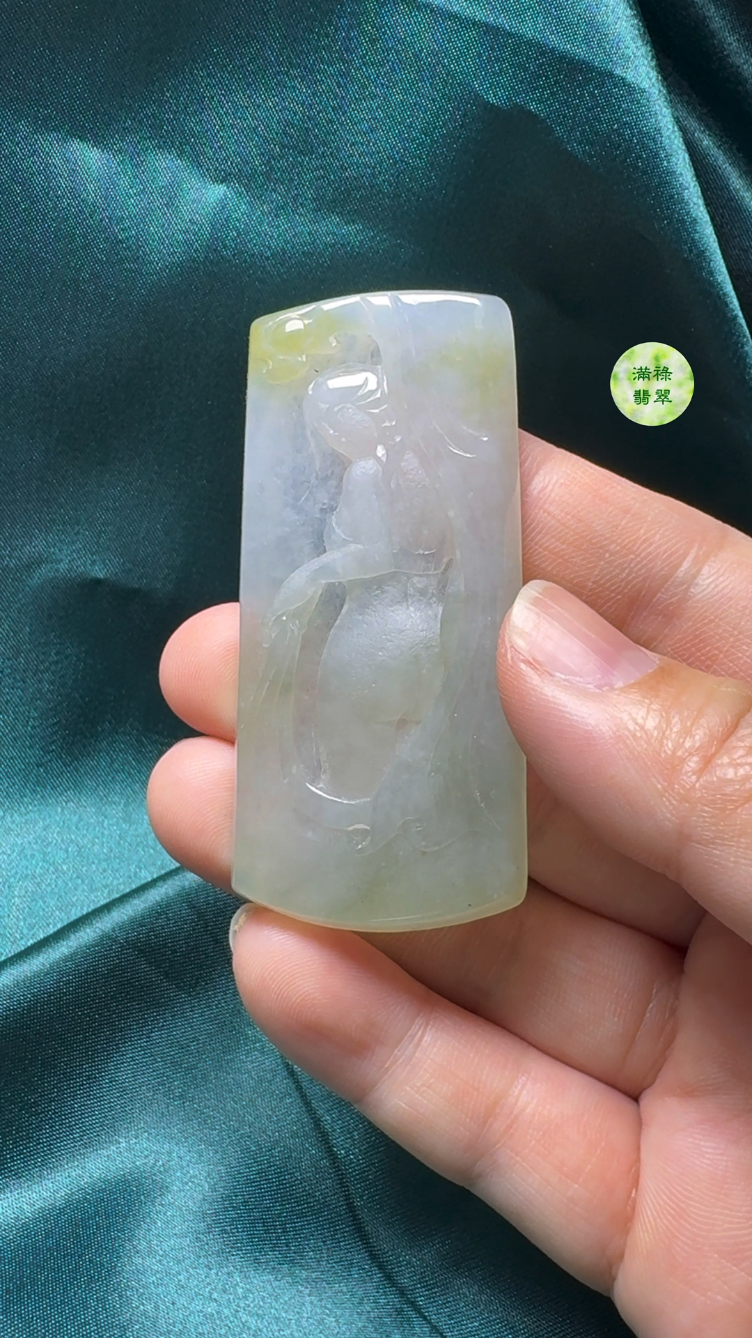 翡翠A貨玉器優雅女翡翠吊墜 尺寸64-30-5mm 4 翡翠A貨玉器優雅女翡翠吊墜 尺寸64-30-5mm - Image 4