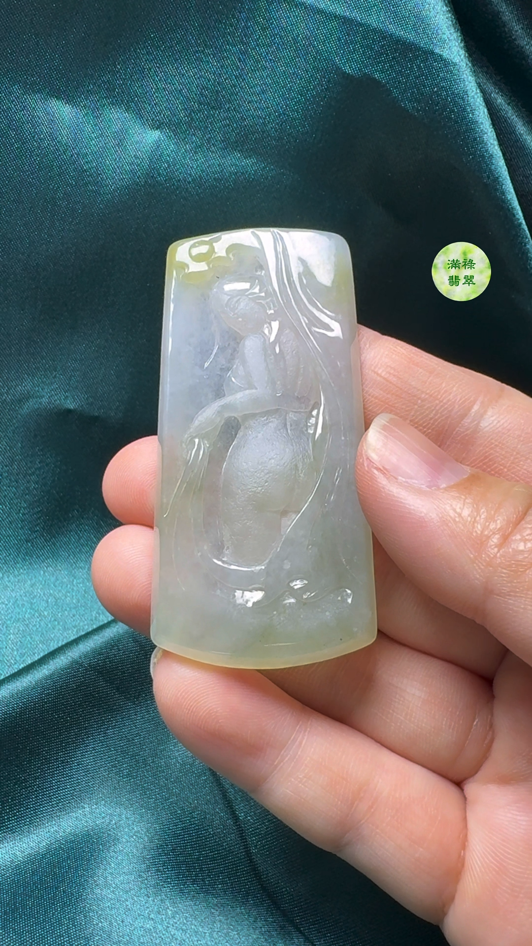 翡翠A貨玉器優雅女翡翠吊墜 尺寸64-30-5mm 5 翡翠A貨玉器優雅女翡翠吊墜 尺寸64-30-5mm - Image 5