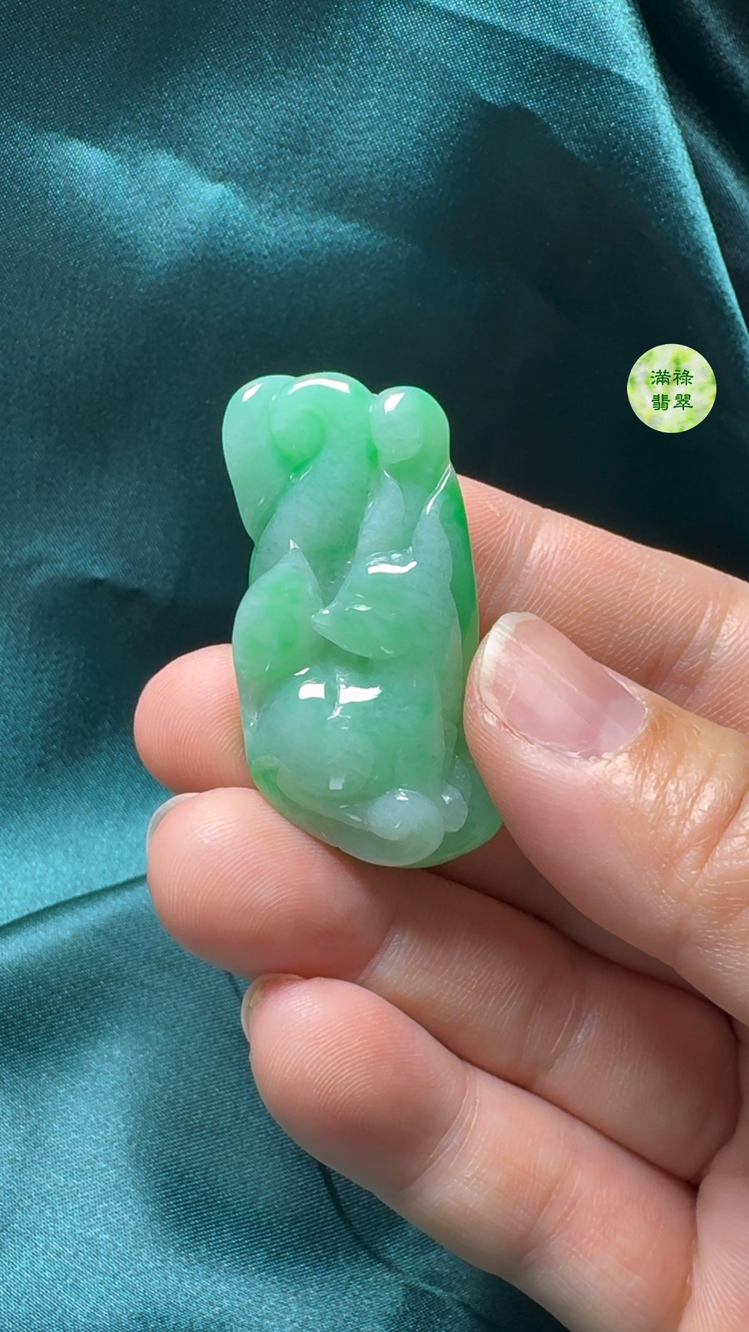 翡翠A貨玉器九尾狐翡翠吊墜 41-20-12mm 5 翡翠A貨玉器九尾狐翡翠吊墜 41-20-12mm - Image 5