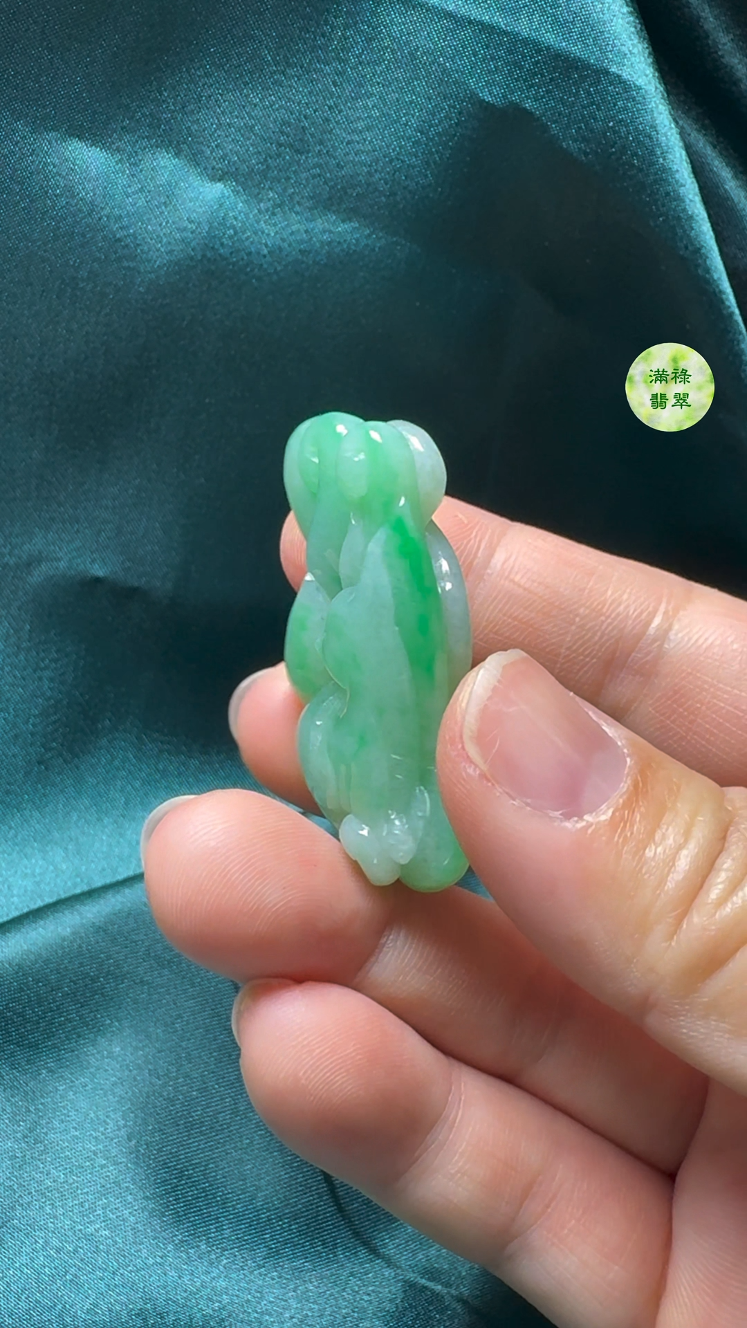 翡翠A貨玉器九尾狐翡翠吊墜 41-20-12mm 6 翡翠A貨玉器九尾狐翡翠吊墜 41-20-12mm - Image 6