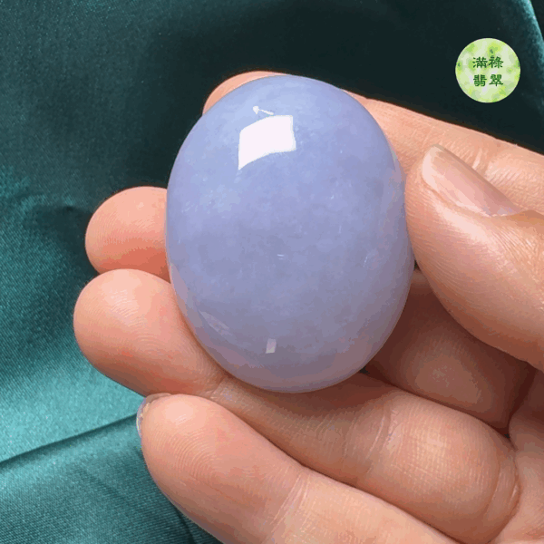 翡翠A貨玉器紫羅蘭蛋面翡翠吊墜 41-32-7mm