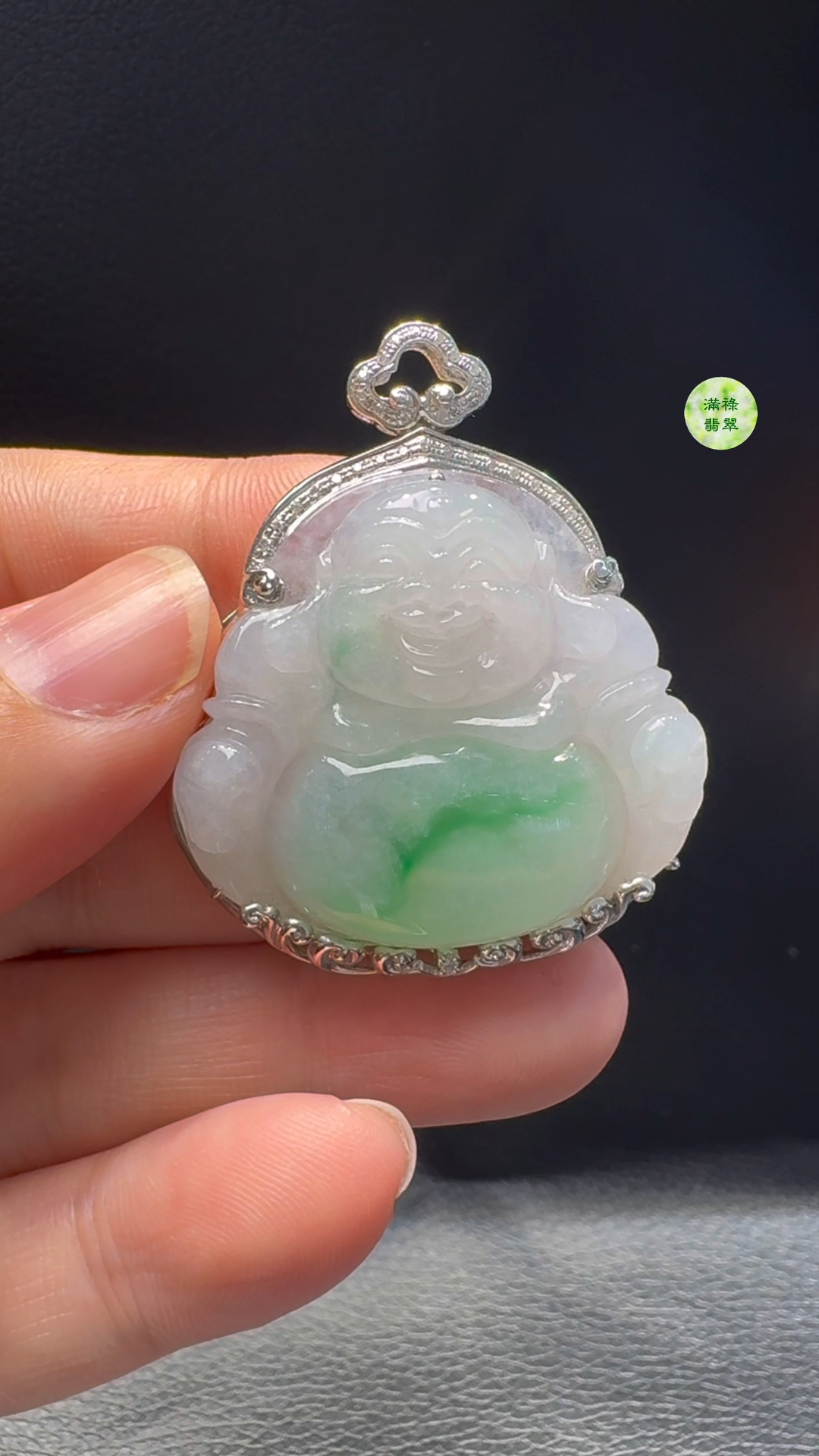 18K翡翠A貨玉器彌勒佛公翡翠吊墜 整個43-36-9.8mm 主石30-34mm 3 18K翡翠A貨玉器彌勒佛公翡翠吊墜 整個43-36-9.8mm 主石30-34mm - Image 3