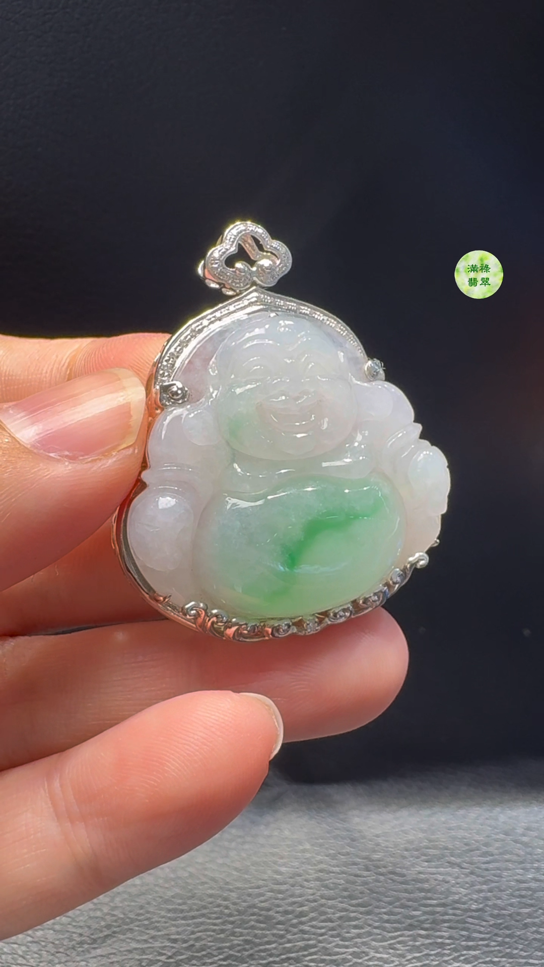 18K翡翠A貨玉器彌勒佛公翡翠吊墜 整個43-36-9.8mm 主石30-34mm 4 18K翡翠A貨玉器彌勒佛公翡翠吊墜 整個43-36-9.8mm 主石30-34mm - Image 4