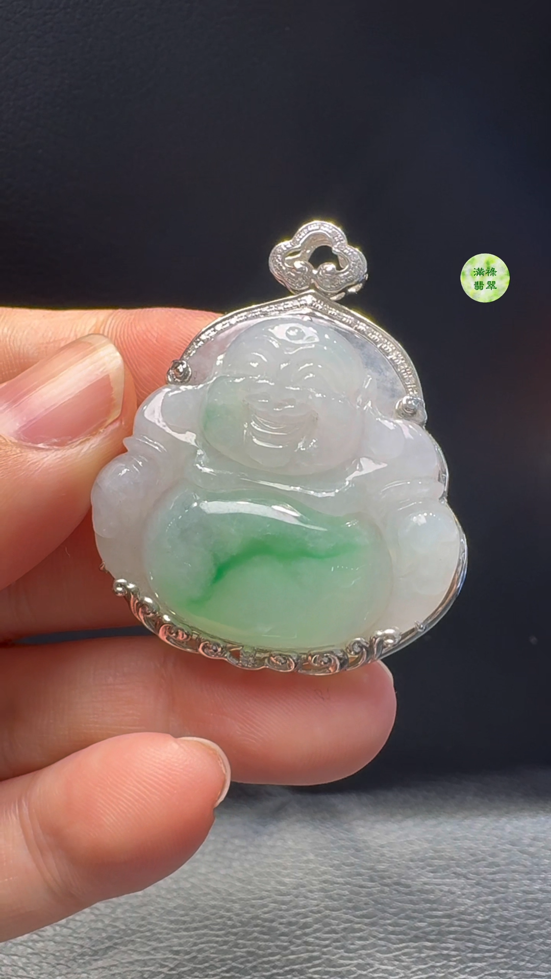18K翡翠A貨玉器彌勒佛公翡翠吊墜 整個43-36-9.8mm 主石30-34mm 5 18K翡翠A貨玉器彌勒佛公翡翠吊墜 整個43-36-9.8mm 主石30-34mm - Image 5