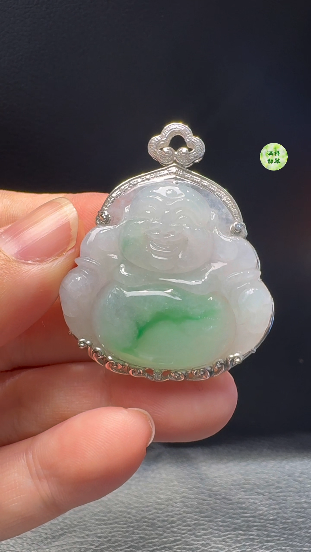 18K翡翠A貨玉器彌勒佛公翡翠吊墜 整個43-36-9.8mm 主石30-34mm 7 18K翡翠A貨玉器彌勒佛公翡翠吊墜 整個43-36-9.8mm 主石30-34mm - Image 7
