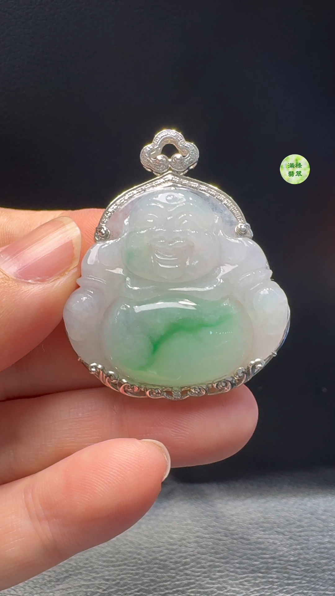 18K翡翠A貨玉器彌勒佛公翡翠吊墜 整個43-36-9.8mm 主石30-34mm 9 18K翡翠A貨玉器彌勒佛公翡翠吊墜 整個43-36-9.8mm 主石30-34mm - Image 9