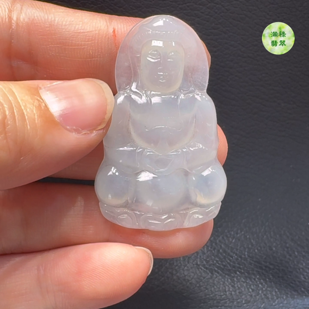 翡翠A貨玉器觀音翡翠吊墜 43-27-5mm