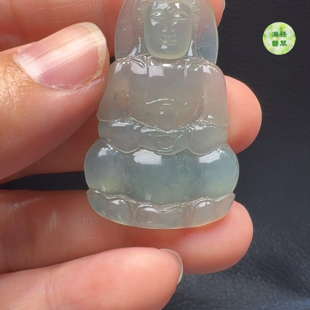 翡翠A貨玉器觀音翡翠吊墜 45-25-4mm