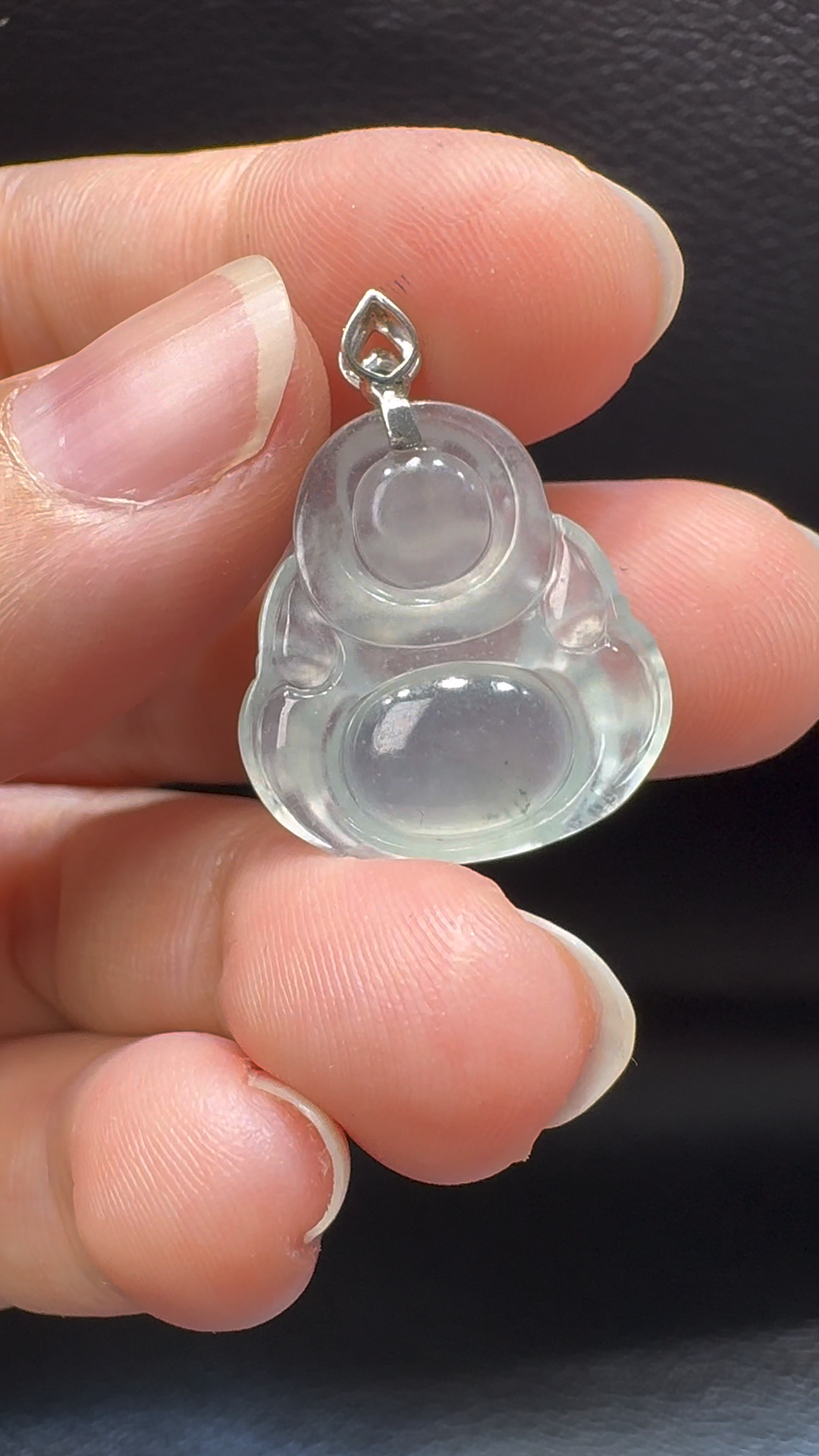 18K翡翠A貨玉器玉佛公彌勒佛翡翠吊墜 26-19-4.7mm 9 18K翡翠A貨玉器玉佛公彌勒佛翡翠吊墜 26-19-4.7mm - Image 9