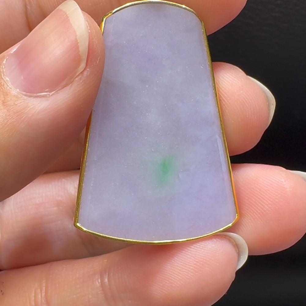 18K翡翠A貨玉器無事牌翡翠吊墜 整個 41-23-4mm