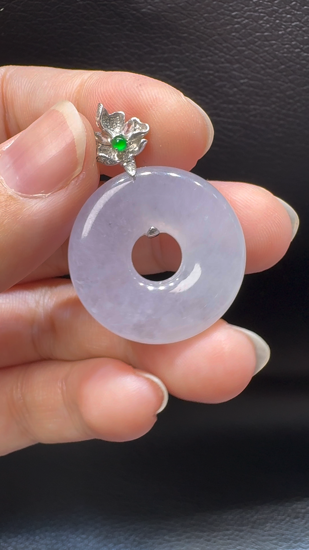 18K翡翠A貨玉器平安扣平安環翡翠吊墜 整個 35-25-5.7mm 4 18K翡翠A貨玉器平安扣平安環翡翠吊墜 整個 35-25-5.7mm - Image 4