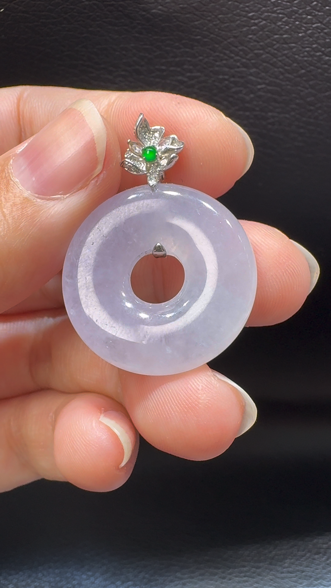 18K翡翠A貨玉器平安扣平安環翡翠吊墜 整個 35-25-5.7mm 5 18K翡翠A貨玉器平安扣平安環翡翠吊墜 整個 35-25-5.7mm - Image 5