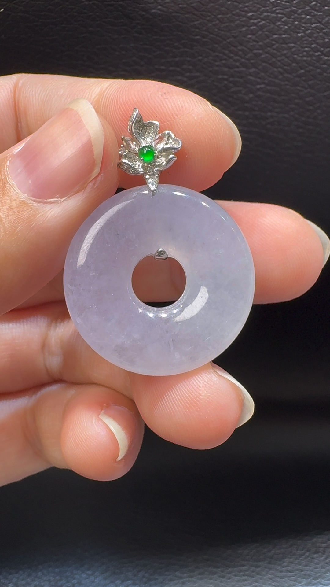 18K翡翠A貨玉器平安扣平安環翡翠吊墜 整個 35-25-5.7mm 6 18K翡翠A貨玉器平安扣平安環翡翠吊墜 整個 35-25-5.7mm - Image 6